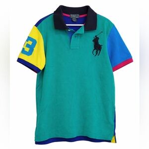 Polo Ralph Lauren Big Pony Colorblock Polo Boys M (10–12) Multicolor Rugby Shirt